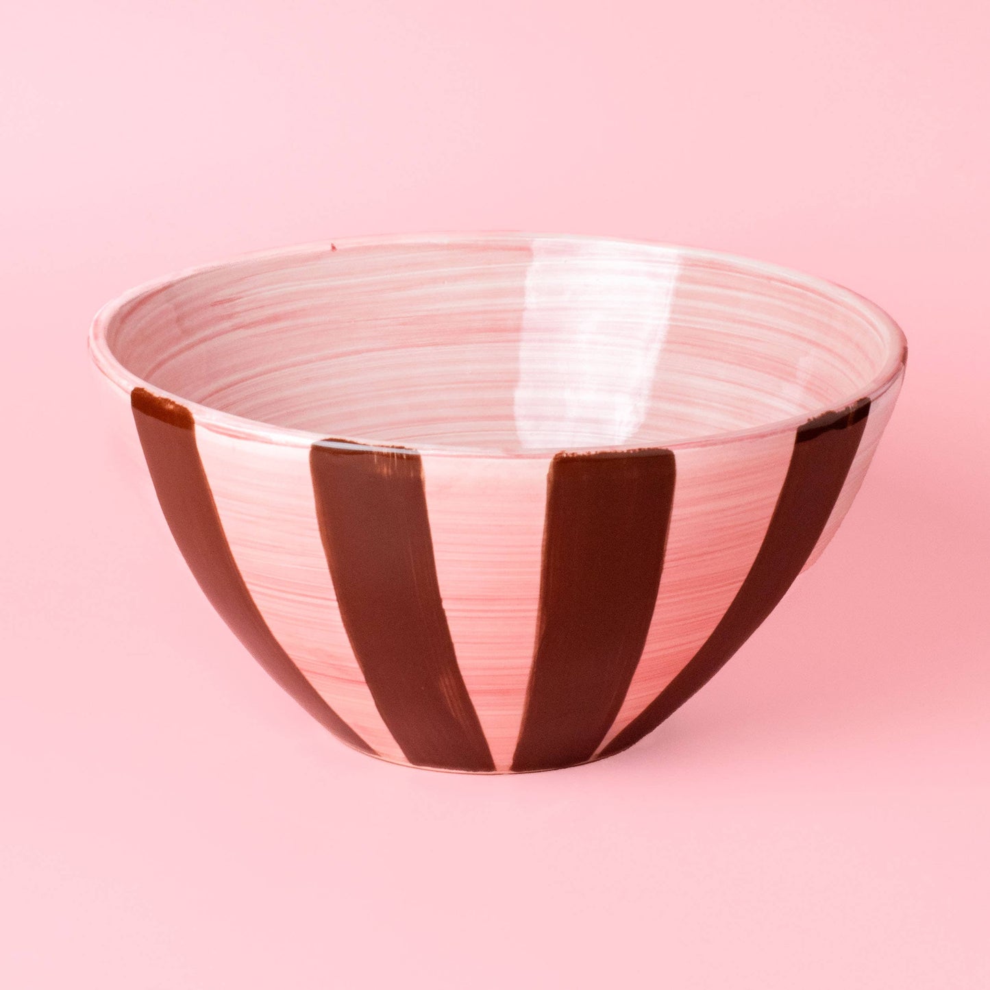 Keramische Gestreepte Saladeschaal