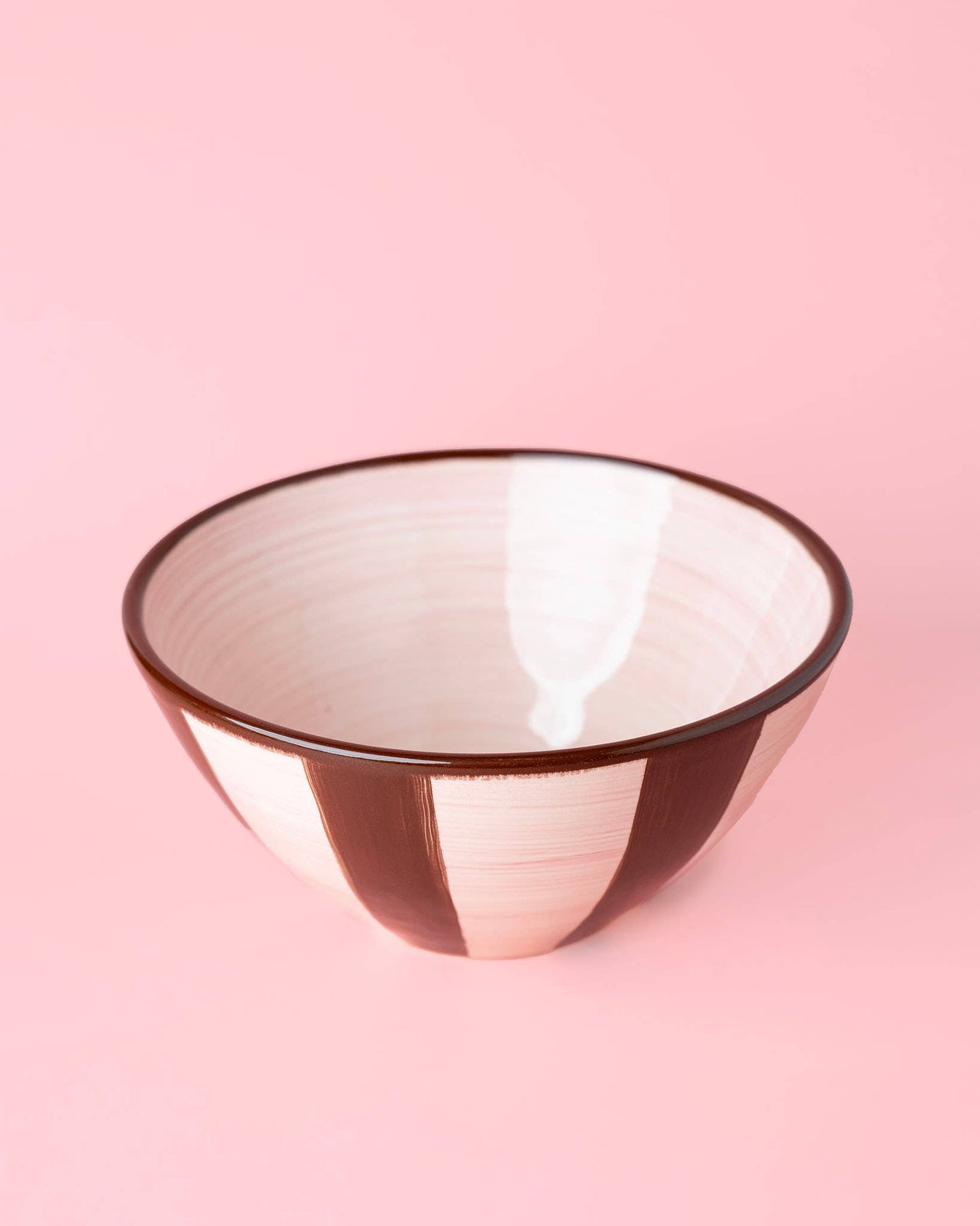 Keramische Gestreepte Saladeschaal