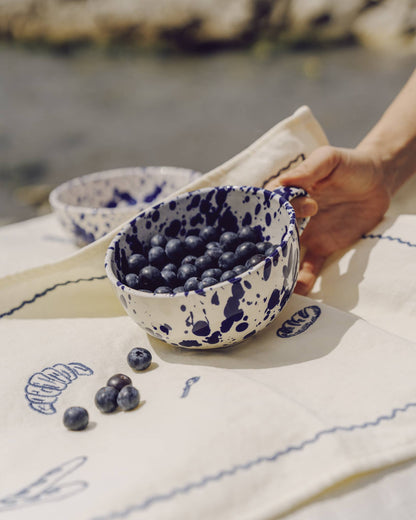 Keramische Ontbijt & Soepkom Gevlekt